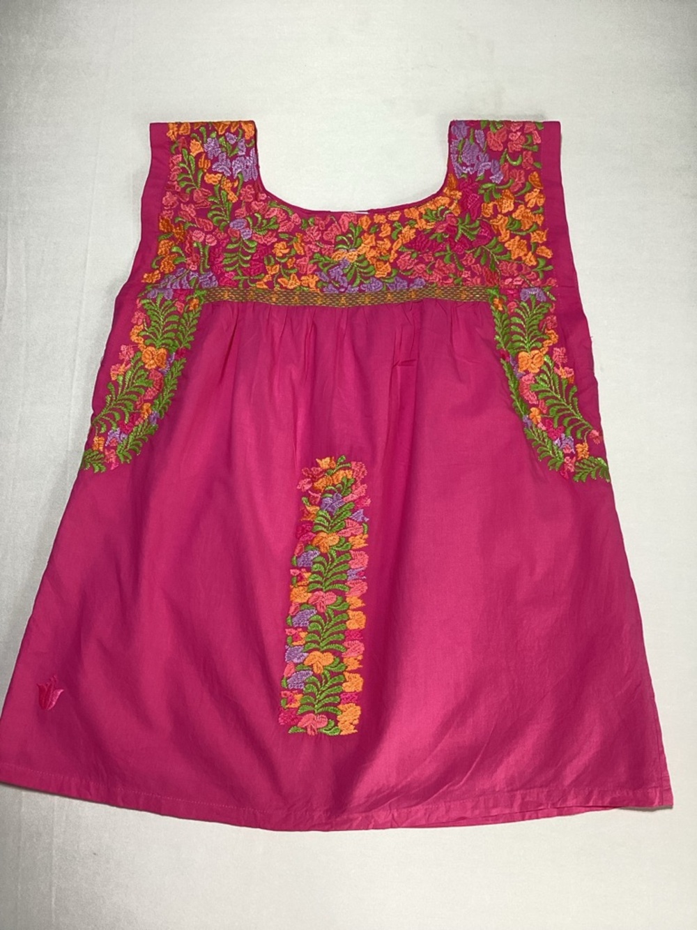 j.Marie Kiara Top Embroidered Pink Floral Mexican Design - Picture 4 of 10